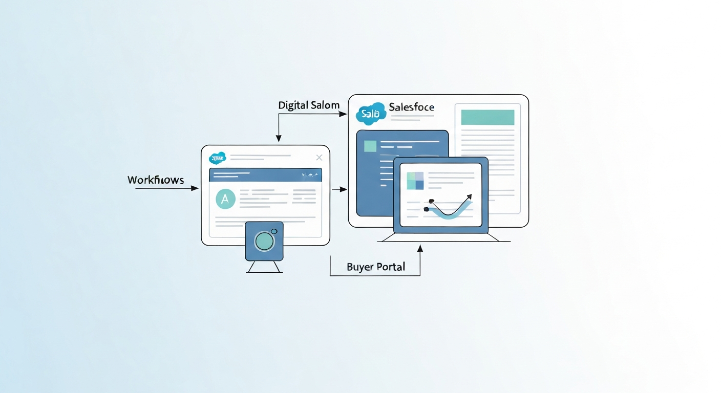 Salesforce × DSR で統合されるデータに関するビジュアル