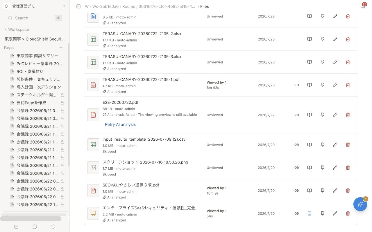 Completed, failed, and unsupported AI analysis states