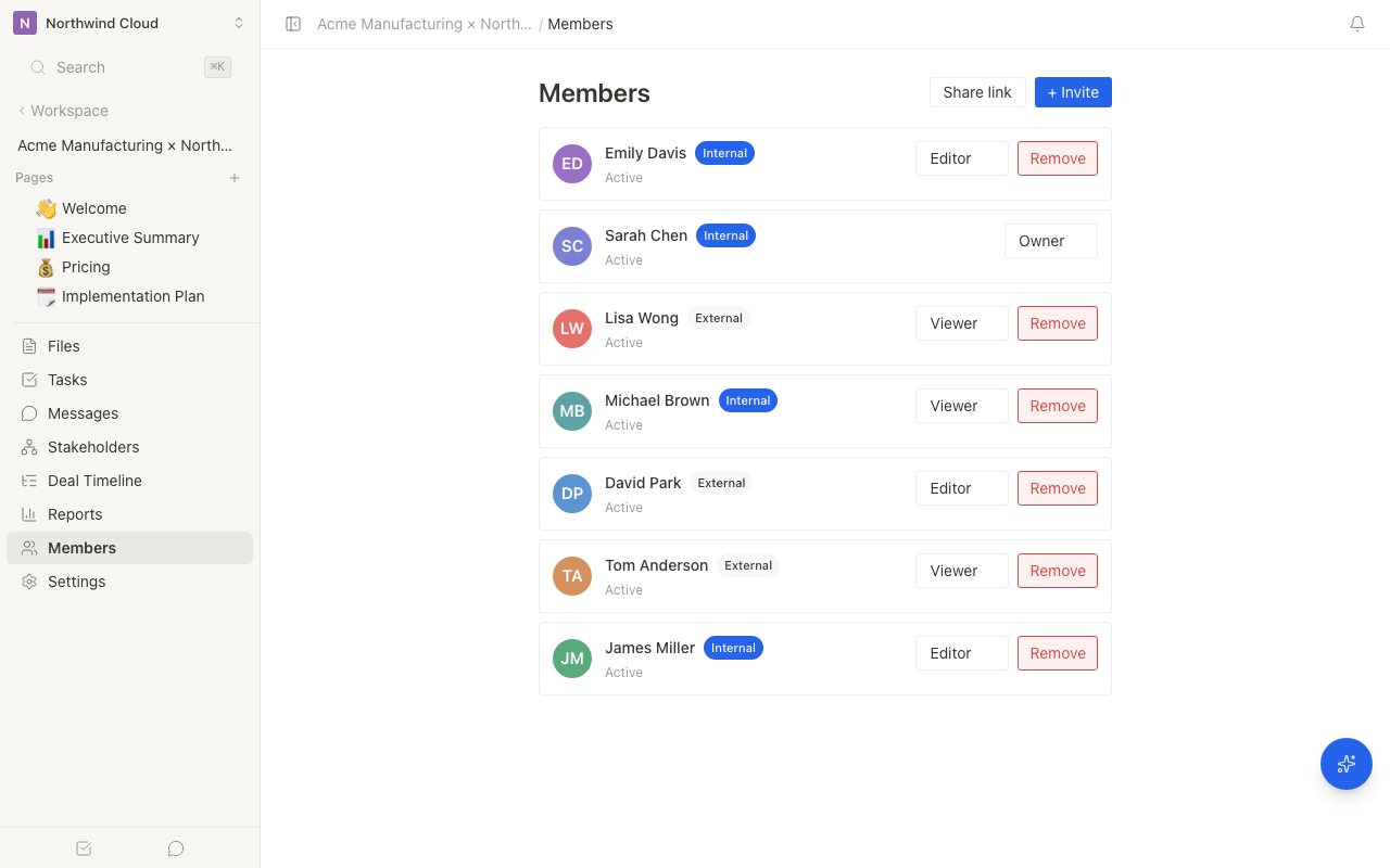 Member list screen